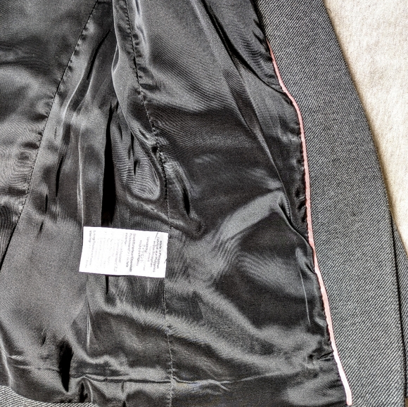 J. Crew 365 Charcoal Gray Office Blazer Jacket Collarless No Buttons Lined 0P - Picture 4 of 5
